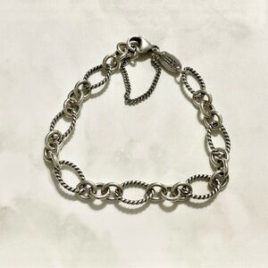 Authentic James Avery Sterling Silver Oval Twist Charm Bracelet 7”
